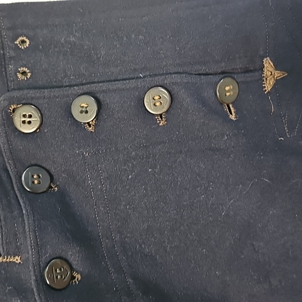 Vintage US Navy 1940s Blue Wool High-Waisted Sailor Trousers Womens 30 Classical - Picture 7 of 16